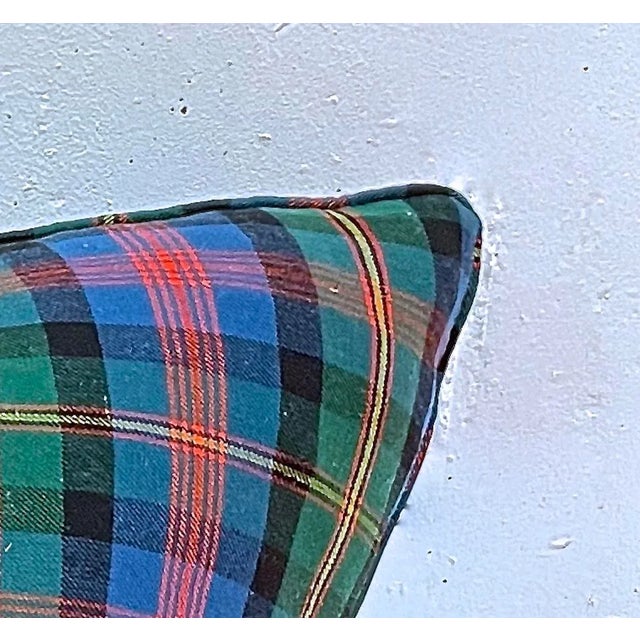 Late 20th Century Pair of Vintage Plaid Tartan Pillows For Sale - Image 5 of 5