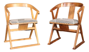 Mid 20th Century Pair of Round Back Chairs - 2 Pieces