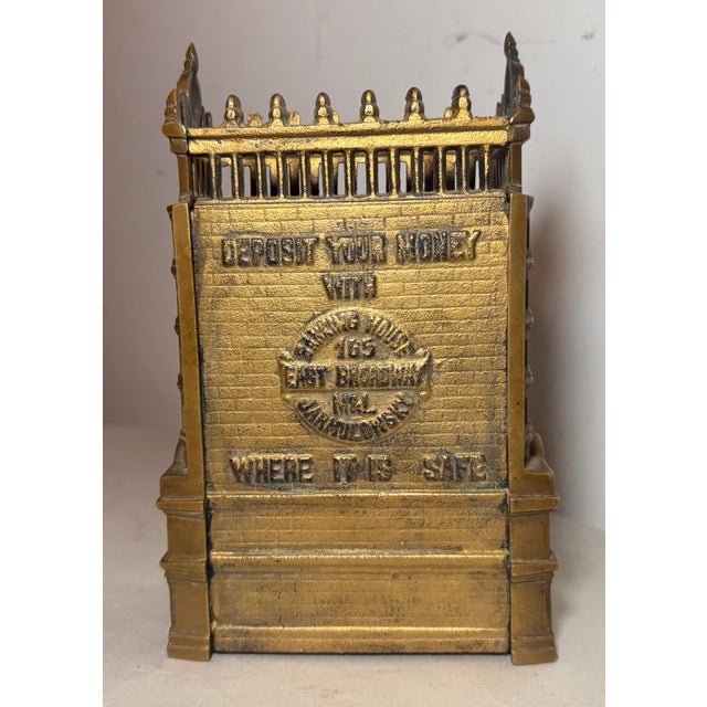 Rare Antique J. & E. Stevens Cast Iron Jarmulowsky Banking House Still Coin Bank For Sale - Image 13 of 14
