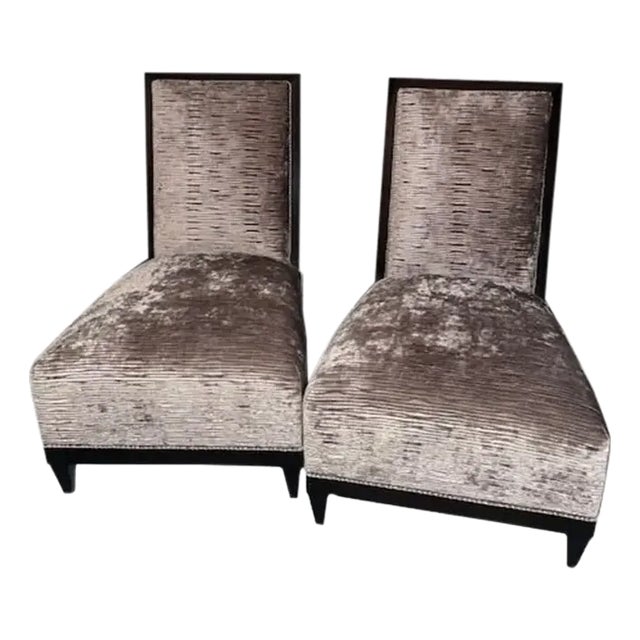 1990s Donghia Panama Slipper Chair With Pierre Frey Fabric - 2 Available For Sale