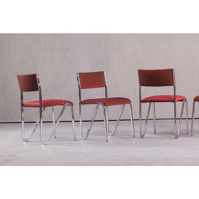 Vintage Steel Stacking Chairs, Germany, 1980s, Set of 4 For Sale - Image 6 of 13