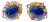 Bochic “Capri” Vintage Sapphire & Multi Tourmaline Earrings Set In 18K Gold & Silver For Sale