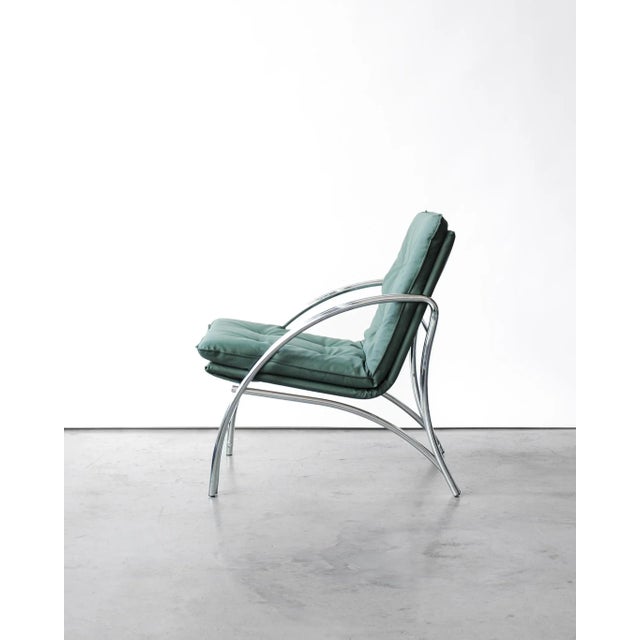 The chair has a structure made of bent chrome and a cover made of eco leather. We currently have 8 chairs available....