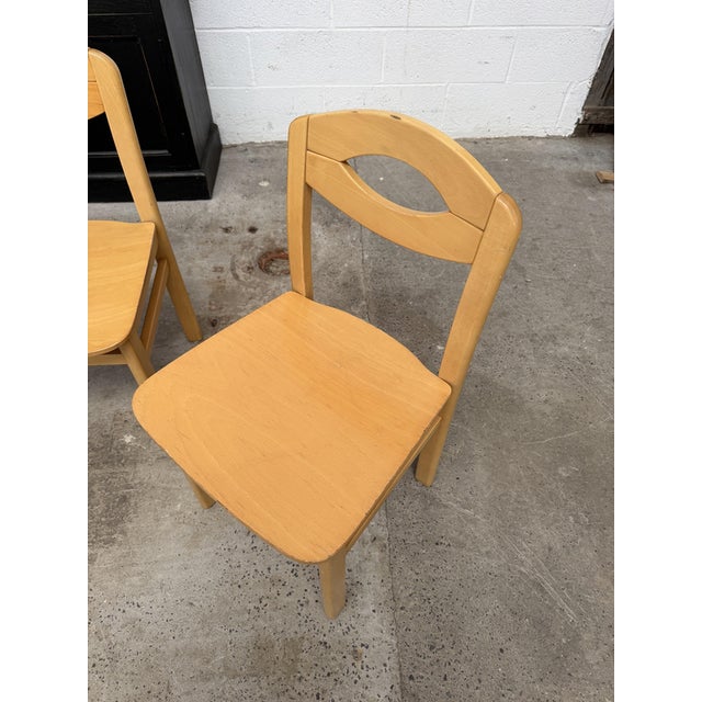 Wood Beech Chairs, 1980s, Set of 6 For Sale - Image 7 of 10