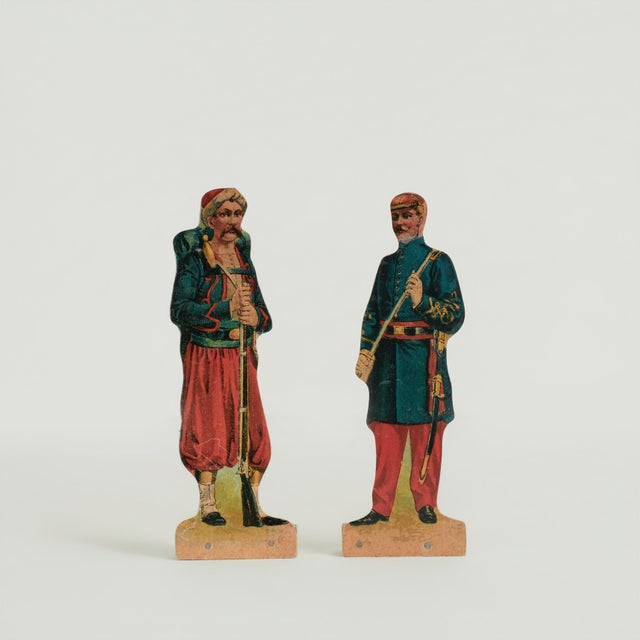 Antique War Game “Soldier Ten-Pins” in the Original Box For Sale - Image 4 of 14