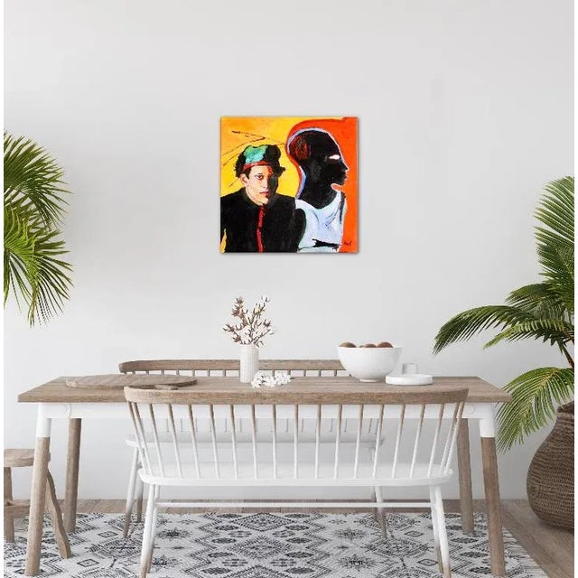 Modern Contemporary Pop Art Portrait (24″×24″, Original Oil on Canvas) For Sale - Image 4 of 5