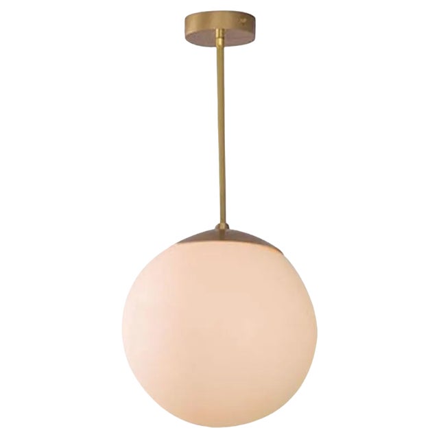 Glass Globe Opal 30 Pendant Light by Schwung For Sale
