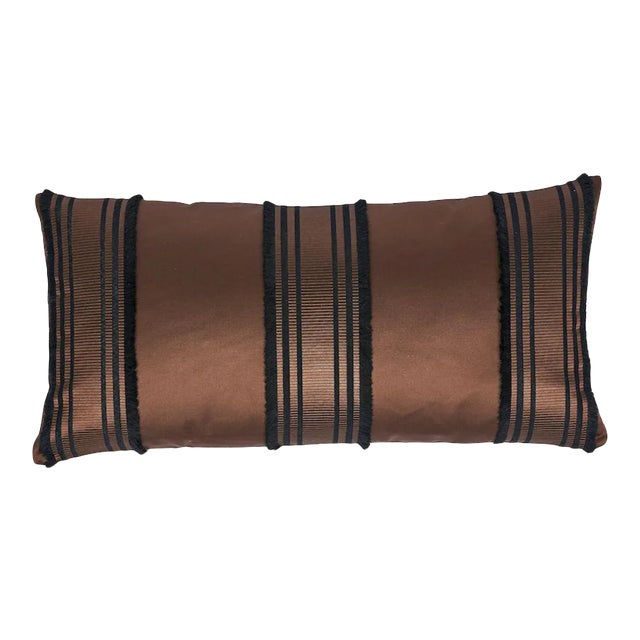 Schumacher Senza Satin Stripe Pillow For Sale