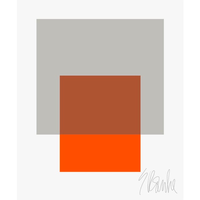 The Interaction of Gray and Orange Fine Art Print 25" X 30" by Liz Roache For Sale In Boston - Image 6 of 6