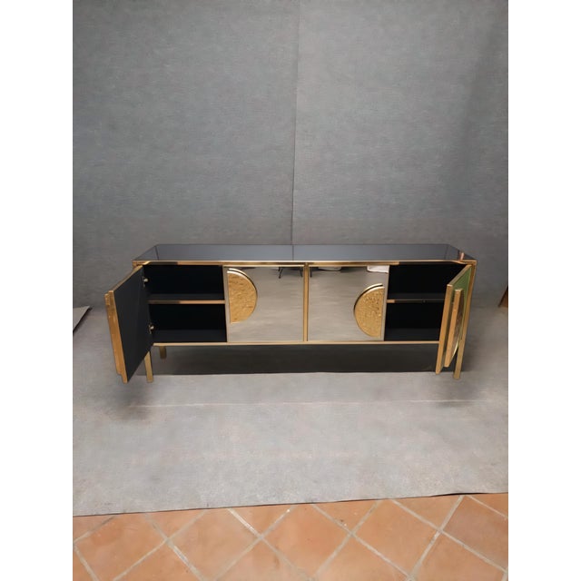 Mirrored Sideboard with Embossed Brass Handles from Justfurnituress For Sale - Image 6 of 11