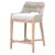 Contemporary Tapestry Grey Mahogany Counter Stool, Taupe Stripe & Taupe/White Rope For Sale - Image 3 of 7