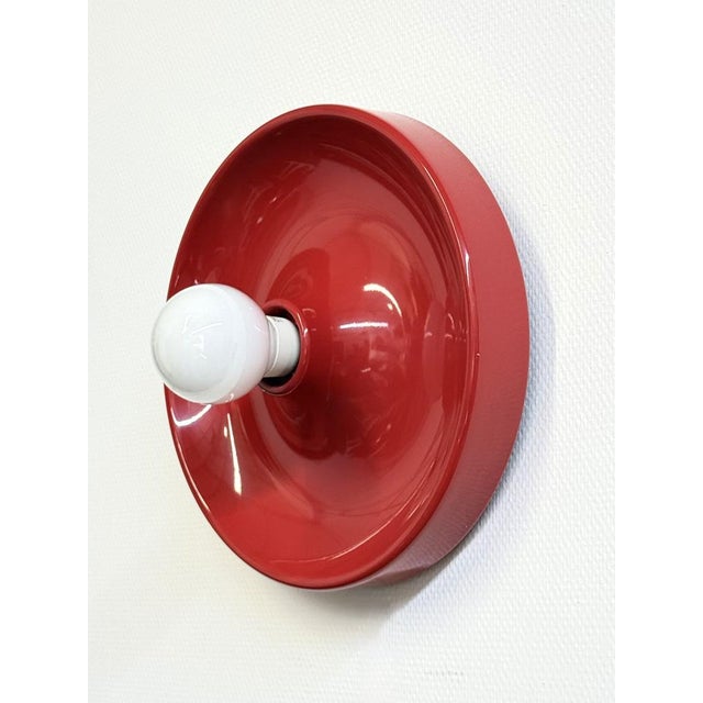 Space Age Red Disc Lamp from Enrico Tronconi, 1970s For Sale - Image 12 of 12