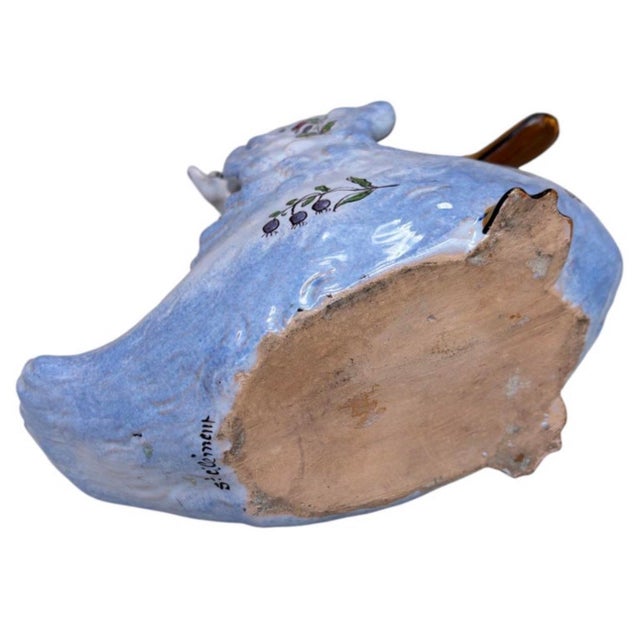 19th Century French Faience Duck Jardiniere Saint Clement For Sale - Image 10 of 10