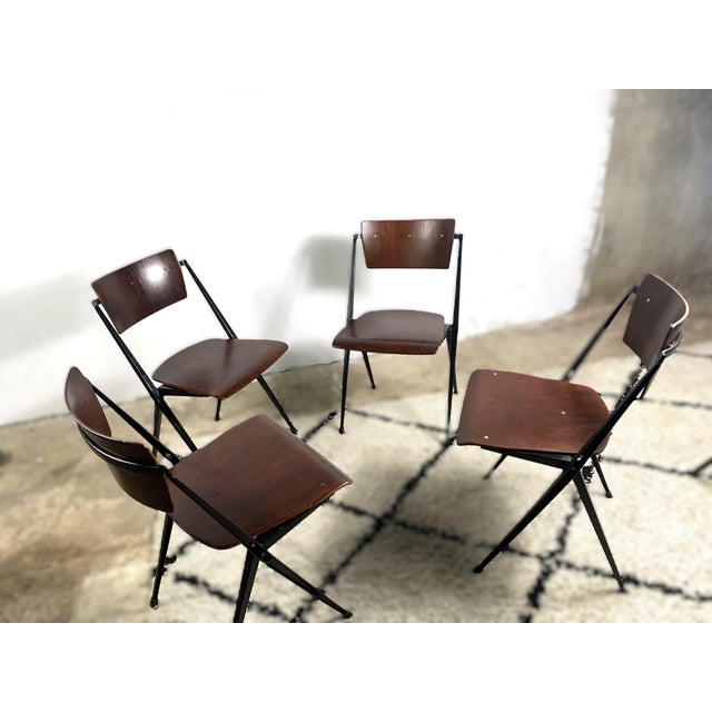 Pyramide Chairs by Wim Rietveld, Set of 4 For Sale - Image 12 of 16