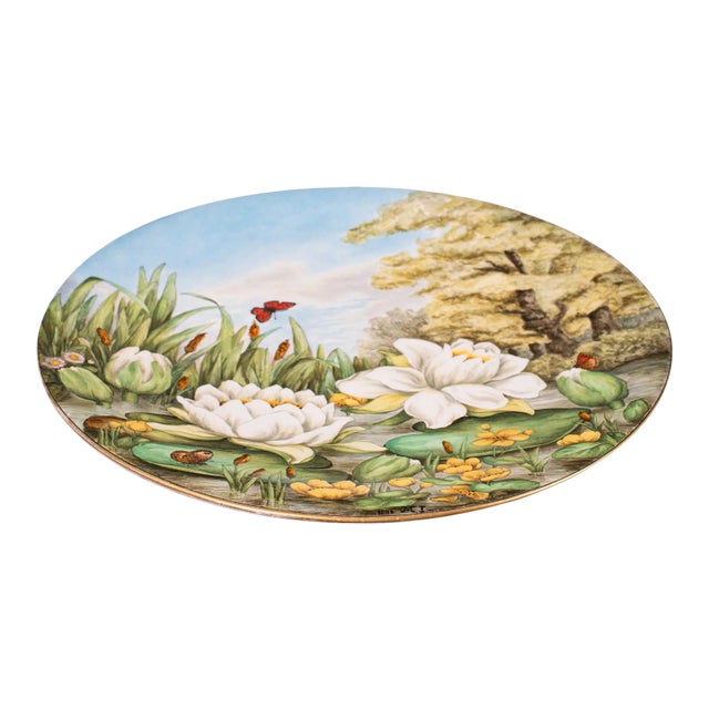 1884 Victorian Antique English Ceramic Decorative Charger Plate For Sale