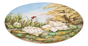 1884 Victorian Antique English Ceramic Decorative Charger Plate
