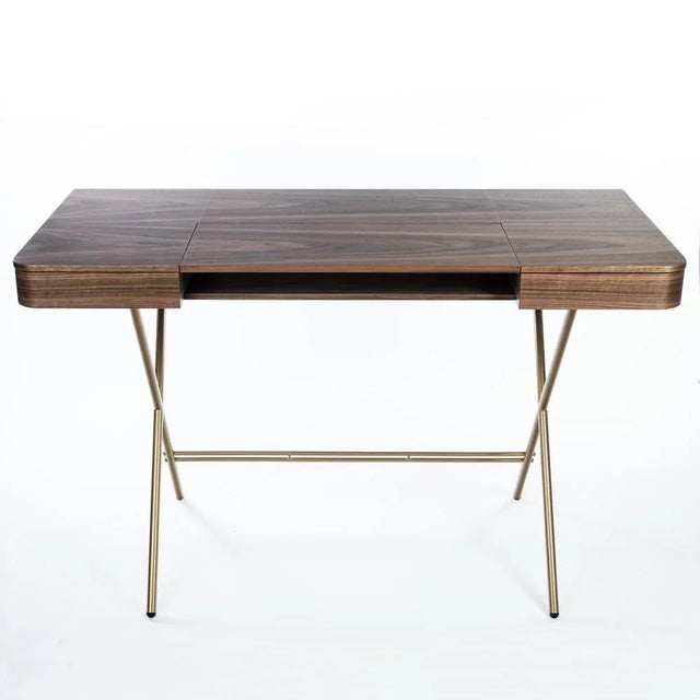Contemporary Cosimo Desk with Walnut Veneer Top by Marco Zanuso Jr. for Adentro, 2017 For Sale - Image 3 of 8