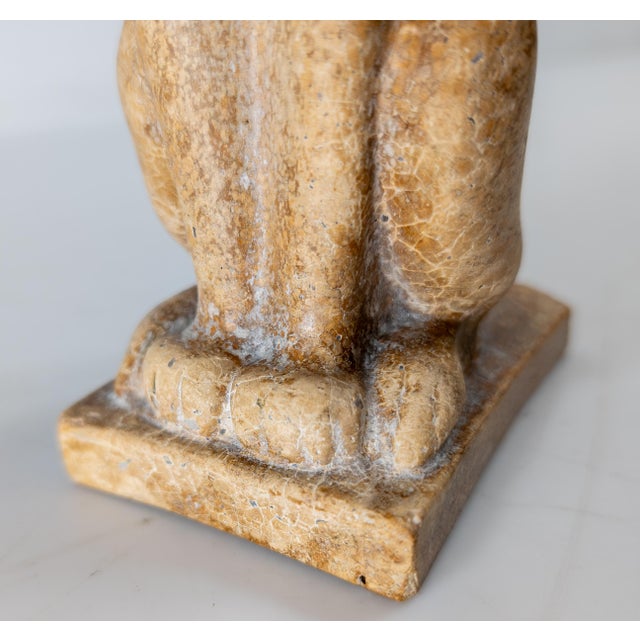 19th or 20th Century Egyptian Revival Faience Type Pottery Figure of a Seated Dog For Sale - Image 10 of 14