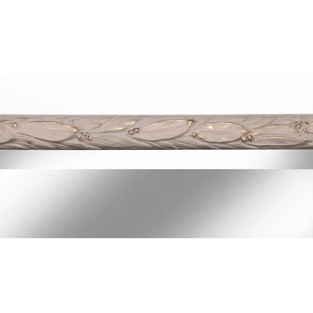 1990s 1990s Gold Accented Greige Carved Italian Framed Beveled Mirror For Sale - Image 5 of 6