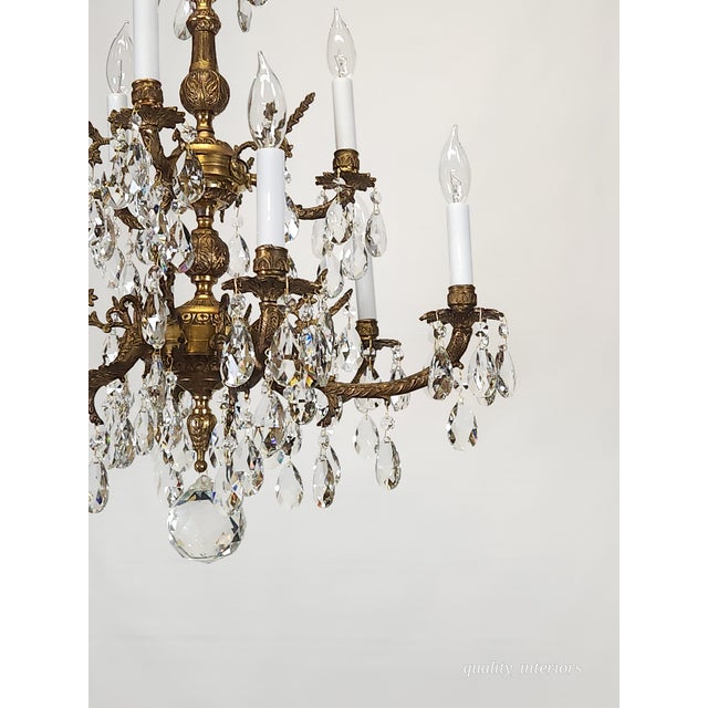Antique Epic Glowing Glistening 9 Arm 9 Light Cut Lead Glass Crystal Chandelier For Sale - Image 10 of 18