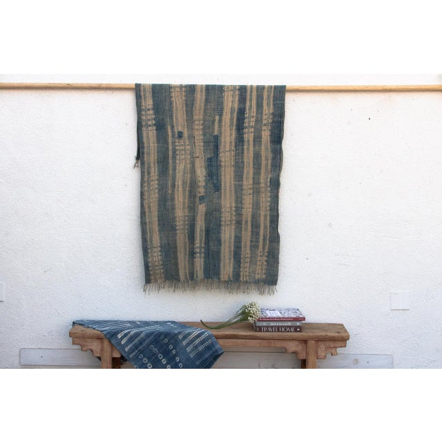 Blue Vintage Malinke African "Segou Earth" Indigo Throw For Sale - Image 8 of 8