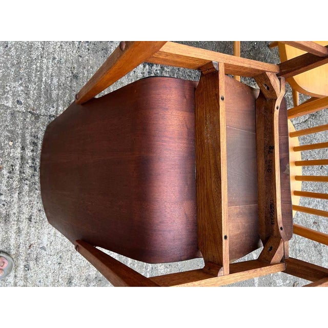 Set of 4 Lane First 1st Edition Arne Vodder Style Walnut and Vinyl Highback Dining Chairs For Sale In Washington DC - Image 6 of 11