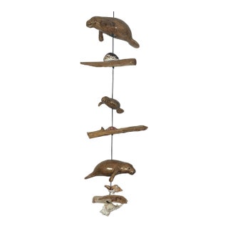 1960s Florida Coastal Sea Shells Manatee Mobile Sculpture For Sale
