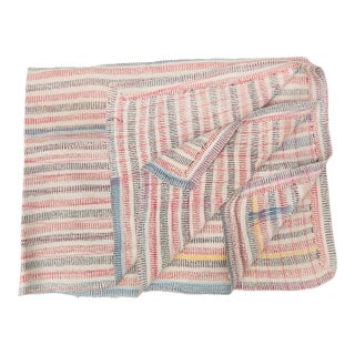 Antique Microstitched Bangladesh Rally Kantha Quilt For Sale