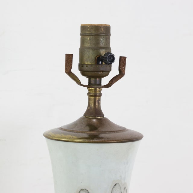 Antique Chinese Porcelain Landscape Vase Lamp Hand Painted Mountain and Pavilion Motif For Sale In New York - Image 6 of 14