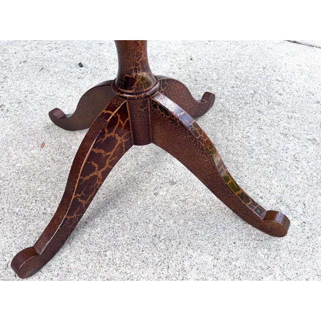 Mid 20th Century Vintage Giraffe Animal Print Wood Turned Leg Pedestal Table Lane Furniture For Sale - Image 5 of 10