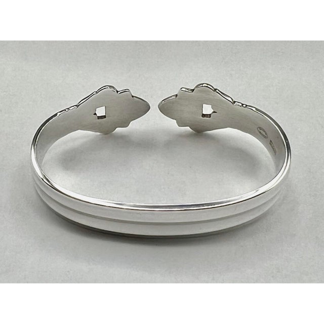 1950s Georg Jensen Sterling Silver Napkin Ring, Danish Scroll & Foliate Design, Set of 10 Available — Sold Individually For Sale - Image 11 of 12