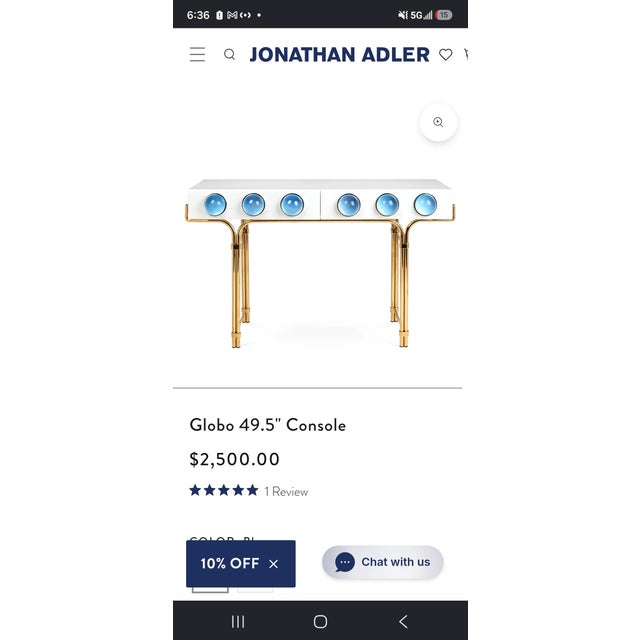 Jonathan Adler 49.5" Console Table For Sale In Los Angeles - Image 6 of 6