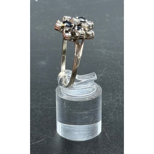 Cluster Ring in 750 Gold with Diamond and Sapphire, 1960s For Sale - Image 6 of 15