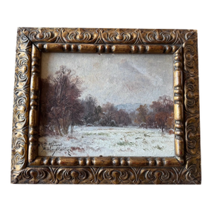 Signed Antique French Oil Painting