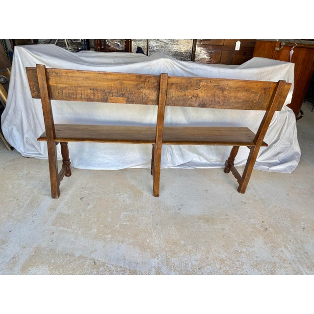 Late 19th Century Italian Walnut Bench For Sale - Image 11 of 12