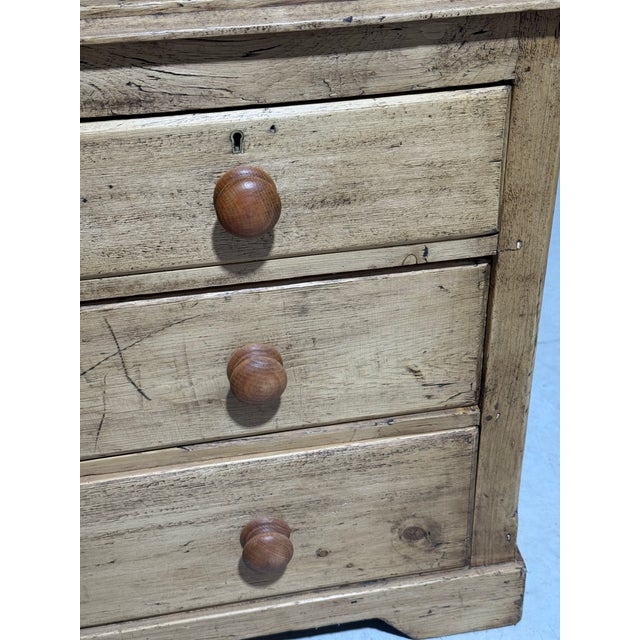 Antique Pine Two Over Two Drawers - Chest of Drawers With Gallery Back - From England For Sale - Image 11 of 18
