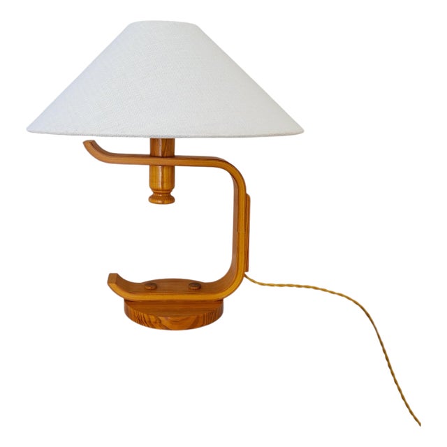 Mid-Century Modern Sculptural Table Lamp in Pine from Hans Agne Jakobsson, 1970s For Sale