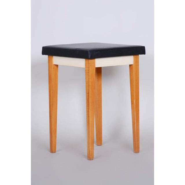 Mid-Century Stool in Beech, Czech, 1950s For Sale - Image 3 of 7