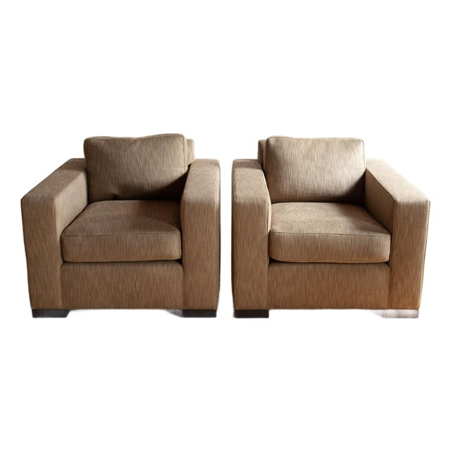 1990s Pair of Upholstered Club Chairs in the Style of Jean Michel Frank For Sale