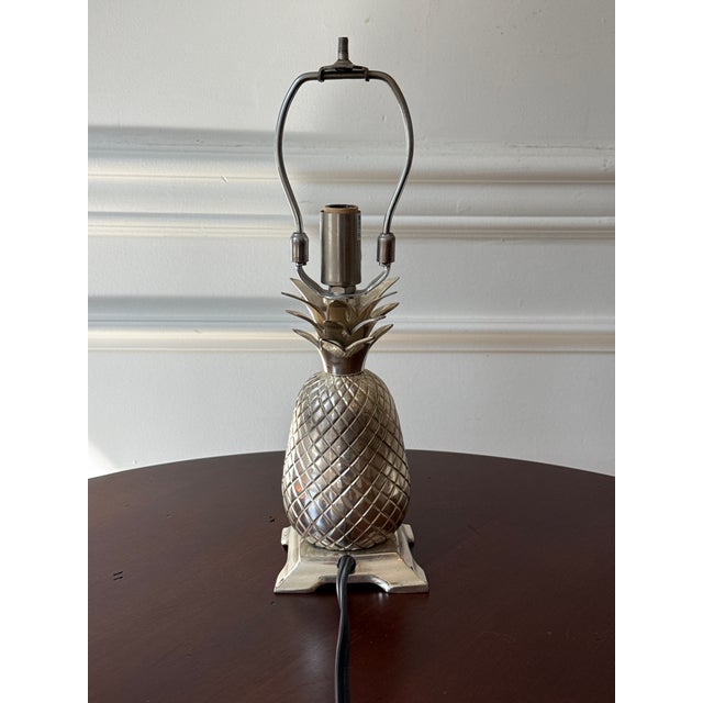 Silver Vintage Petite Pineapple Lamps - A Pair For Sale - Image 8 of 16