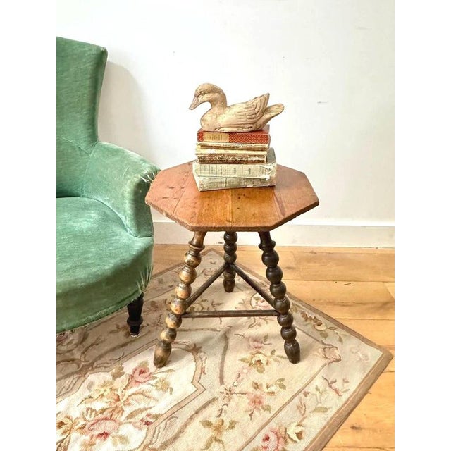 Victorian Wooden Bobbin Tripod Leg Side Table For Sale - Image 4 of 12
