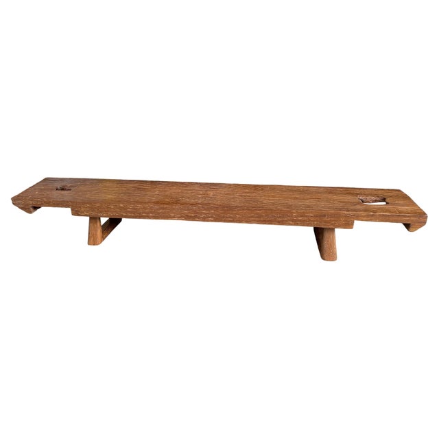 2010s Andrianna Shamaris Brutalist Reclaimed Teak Wood Bench For Sale - Image 5 of 18