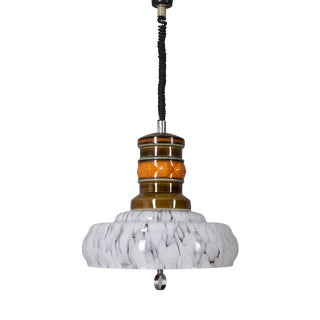 Vintage Ceramic and Glass Pendant Light, Italy, 1960s For Sale