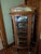 This is a stunning antique American Victorian or Edwardian quarter sawn tiger oak curved glass china cabinet or curio,...