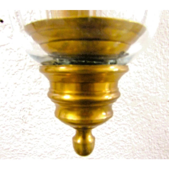 Antique Brass Hurricane Wall Candle Sconce Pair Attributed to Virginia Metalcrafters For Sale In Miami - Image 6 of 18
