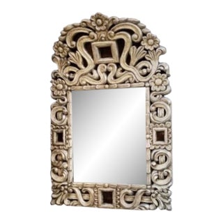 18c Style Kathleen Spiegelman Silver Giltwood Portuguese Mirror For Sale