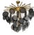 Mid-Century Modern Large Chandelier in Brass with Smoked Murano Glass Discs For Sale - Image 3 of 9