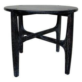 Noir Co. Modern Black Cerused Oak Bucks Side Table For Sale
