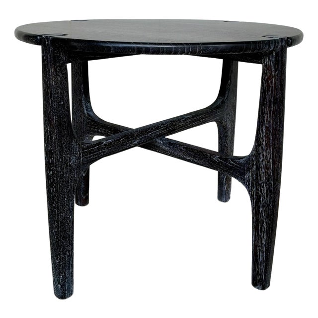 Noir Co. Modern Black Cerused Oak Bucks Side Table For Sale