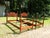Vintage Pair Cherry 1/2 Poster Twin Bed Frames c.1940's The headboards have sculptural panels and the footboard has...